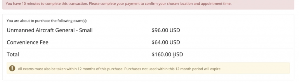FAA remote pilot knowledge test fee