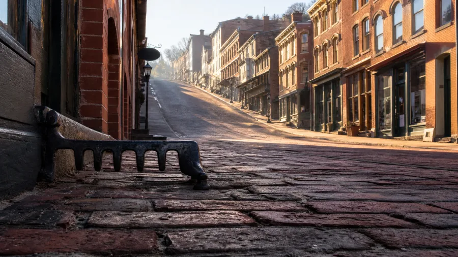 Galena, Illinois: Brick Storefronts On A Hill